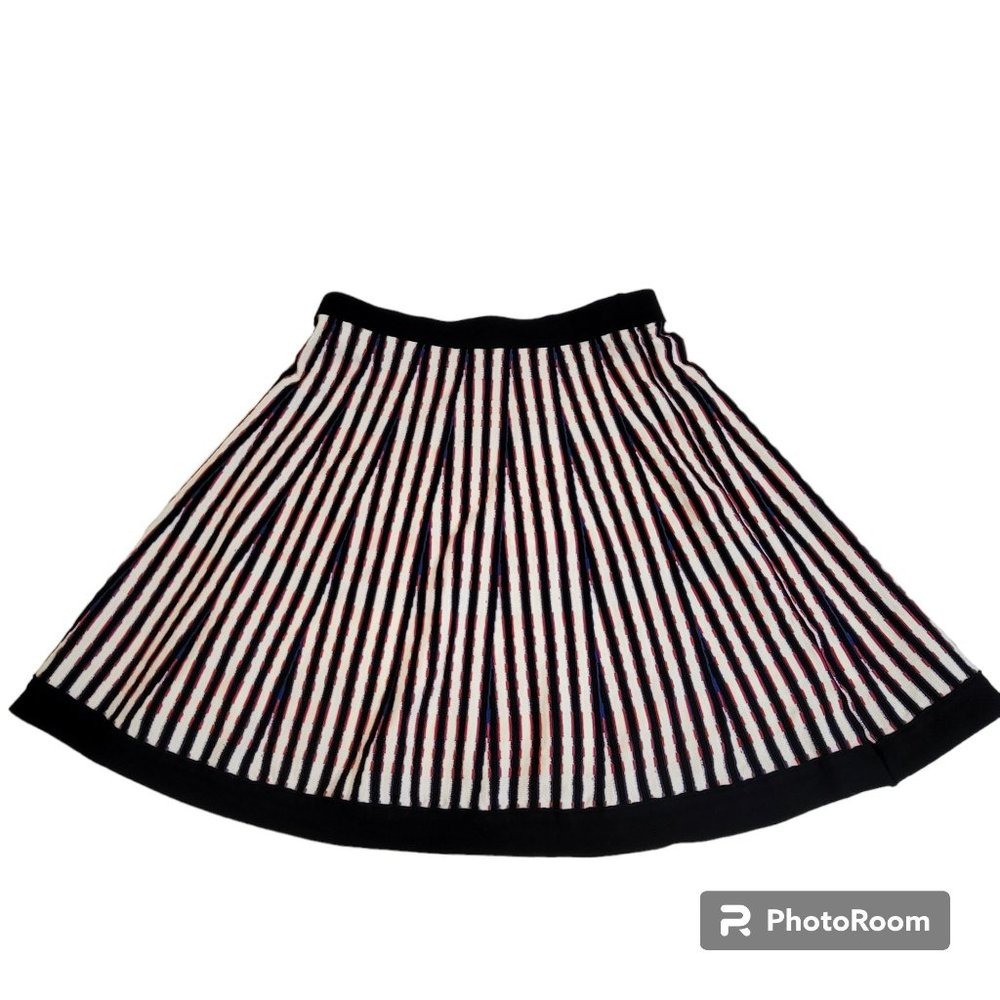 Lucy Paris Skirt, Junior M White/Black Stripes w/Red & Blue Accents, Knit *NWT*